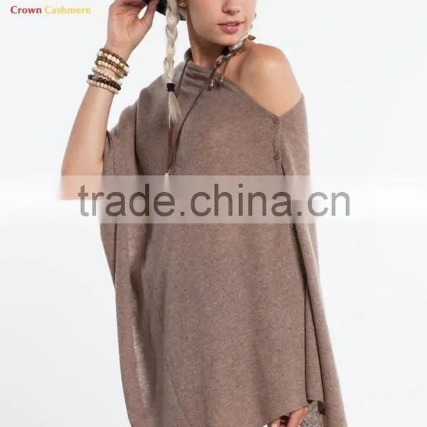 Lady Fashion Buttoms Cashmere Poncho/ Nepal Design Pashmina Shawl/ photo-3