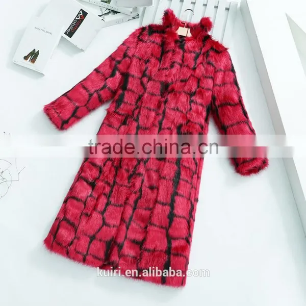 Female High Street Formal Long Winter Rabbit Fur Overcoat Korean Fashion 2016 Women Cardigan Faux Fur Coat photo-2
