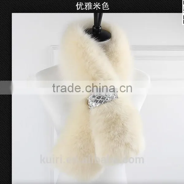 Fashion Women Scarves Winter 2016 High Quality Natural Fox Fur Scarf Collar Cute Girls Real Fur Wraps Scarves photo-2