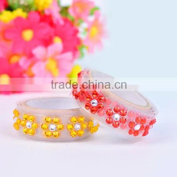 1.5cm*1m Floral Bling Rhinestone Deco Tape for Craft Decoration photo-3