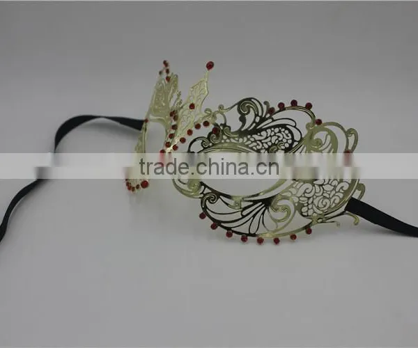 Glossy Metal Mask Diamante Rhinestones Italy Costume Masquerade Halloween photo-2