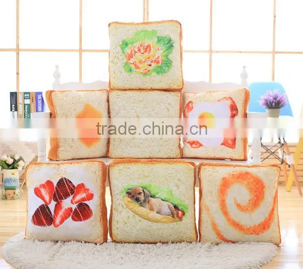 Cushion Pillow Soft Cat Bed Toast Butter Egg Funny Sponge Cushion photo-2