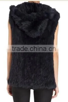 YR253 Lots of Color Rabbit Fur Gilet/Fashion Women Fur Waistcoat Vest photo-4