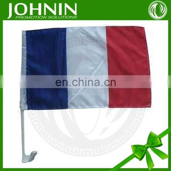 Custom Polyester France Car Mirror Flag With Pole for Advertising photo-4