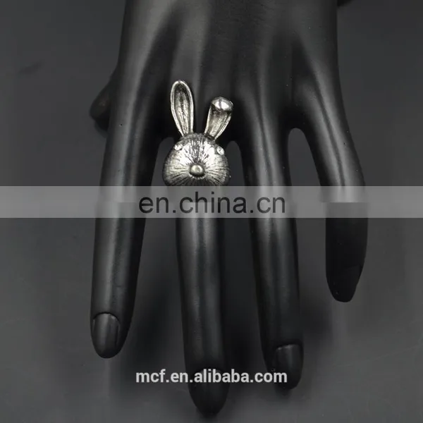 MCR-0017 In Stock Latest Fashion Bunny Design Silver Rings for Women photo-4