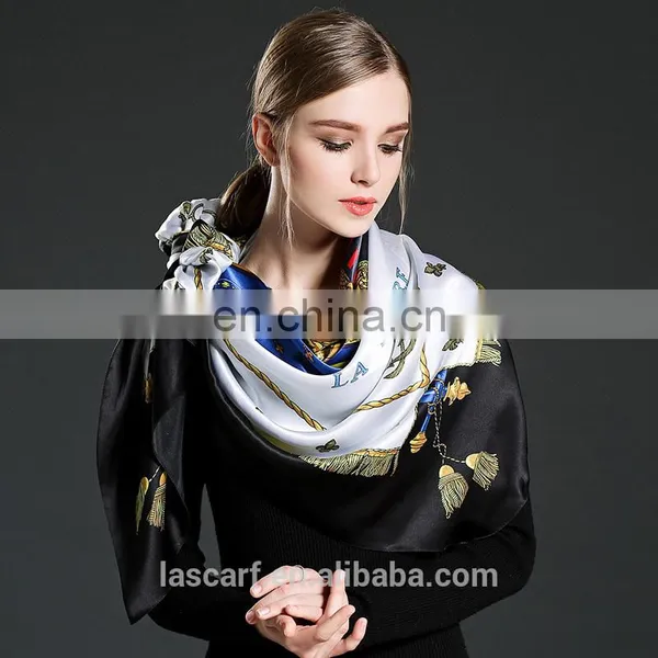 Women Big Square Silk Scarf 140*140cm photo-4