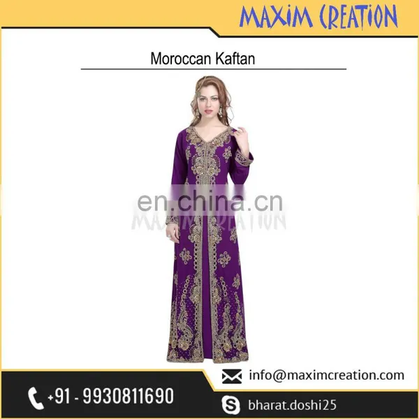 Modern Dubai Caftan With Unique Hand Made Embroidery Design 6011 photo-3
