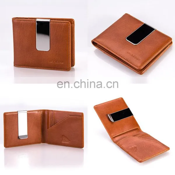 Promotional Genuine Leather Wallet New Fashion Money Clip Credit Card Holder photo-5