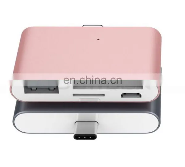 Digital Type C Card Reader USB C OTG USB 2.0 Hub/TF/SD Card Reader 4 IN 1 USB 3.1 With Micro USB Charging Port for MacBook photo-2