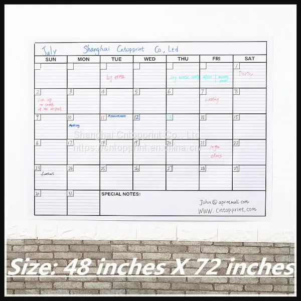 Custom Dry Erase Monthly Yearly Wall Calendar Planner With Stainproof Technology photo-2
