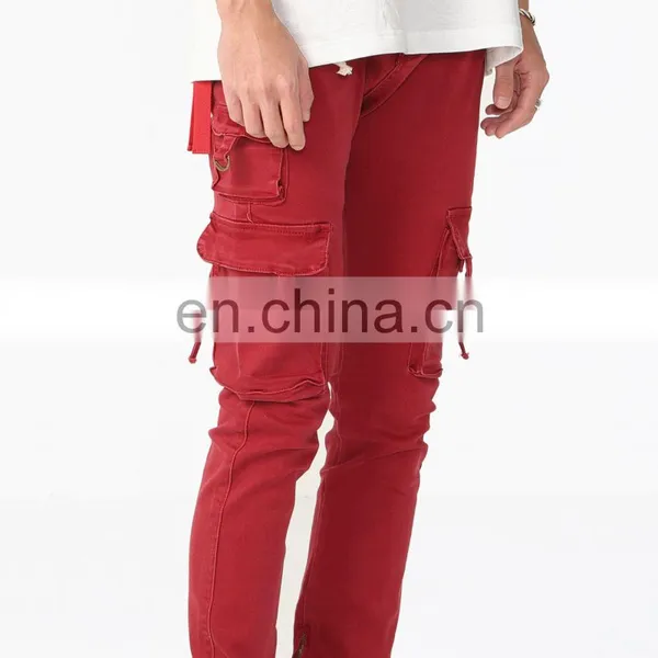 DiZNEW 2019 Mens Work Pants Wholesale Army Military Red Pants Cargo With Side Pockets photo-5