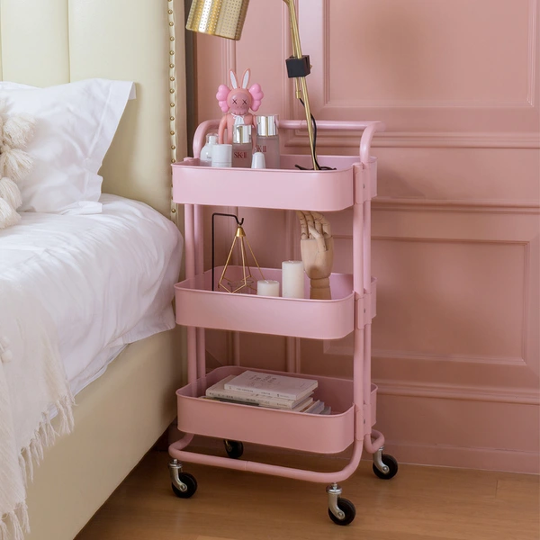 Vegetable Trolley For Kitchen Kitchen Island Cart Folding Utility Cart With Wheels photo-2