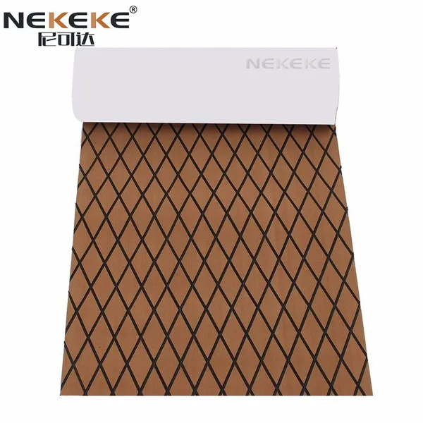 EKEKE 6mm Light Brown Boat Flooring EVA Foam Composite Decking China Synthetic Teak Decking Flooring Outdoor photo-2