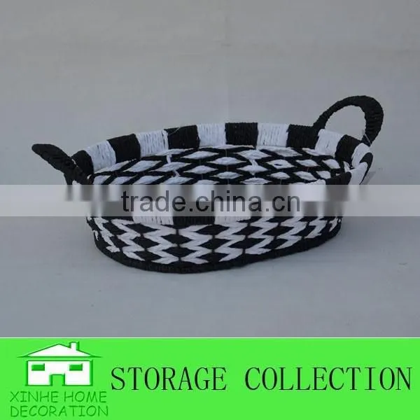 Handmade Oval Paper Rope Storage Basket photo-2