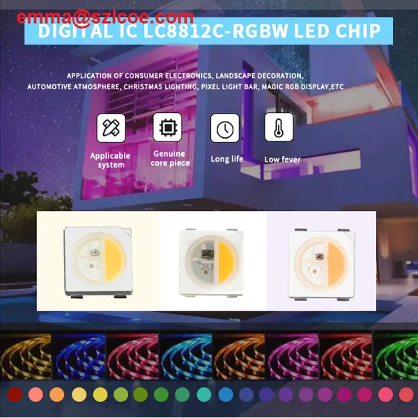 Digital LC8812C RGBW 4 In1 Addressable Colorful Digital Rgbw Smart LEDs Chip photo-3