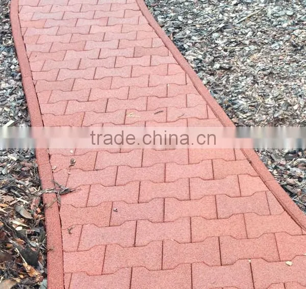 Recycled Floor Mat Dog Bone Interlock Rubber Pavers photo-4