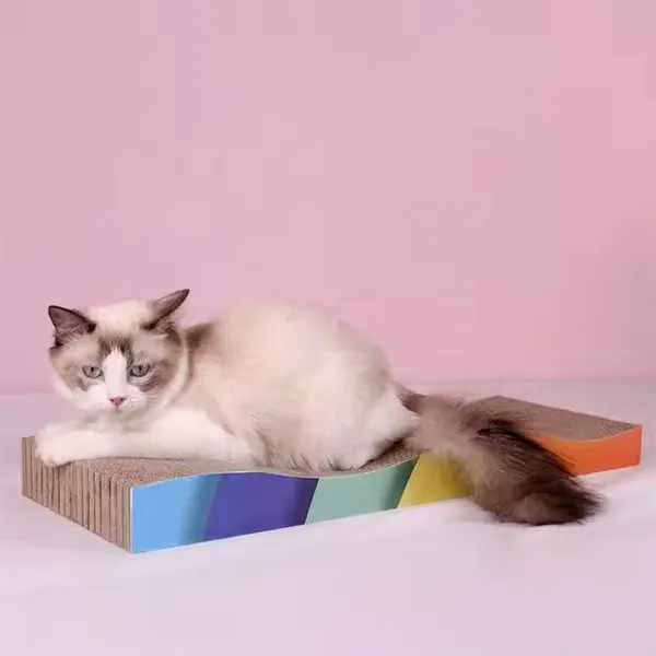MEOW LOVE Wear-Resistant Cat Paw Grinder Pet Cat Scratcher Corrugated Cardboard Scratch Pad Wood Corrugated Paper Toy Durable Cat Carton