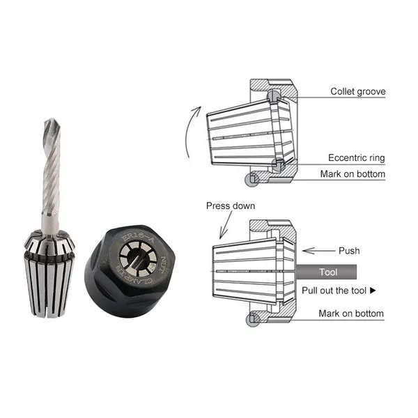 Engraving Machine Spindle Motor Chuck Spring Clip Er Collet Clip Er16 Fixture Nuts High Precision Elastic Chuck photo-5