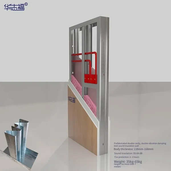 High Sound-insulating 130 Keel, Prefabricated High Sound-insulating 82 Keel for Hotel Partitions, Double-cavity Sound-insulating and Noise-reducing Wall photo-3