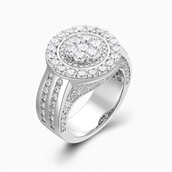 Shining Star Jewelry Fine 925 Sterling Silver Ring Mens Moissanite Diamond Rings photo-3