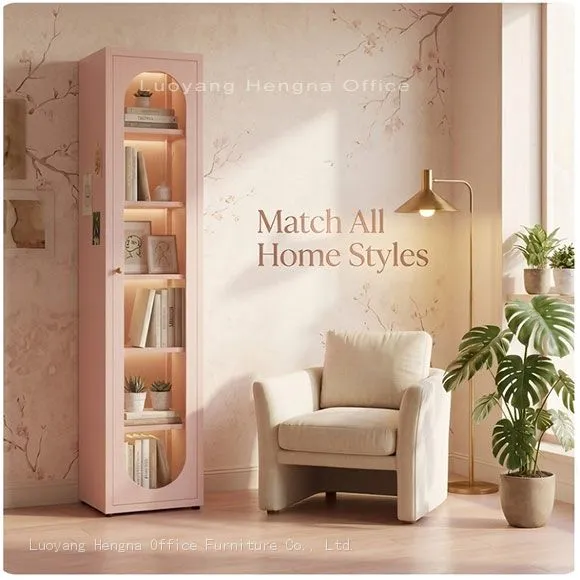 French Arch Steel Bookcase Wholesale, Cold Rolled Steel Frame, Tempered Glass Door, 15.75 x 13.8 Inches, Interior Design Project Supplier photo-3