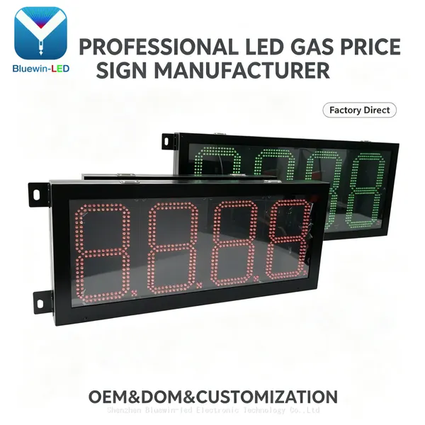 Custom LED Gas Price Sign Digital Display for Fuel Station, RF Remote Control, IP65 Waterproof Iron Cabinet