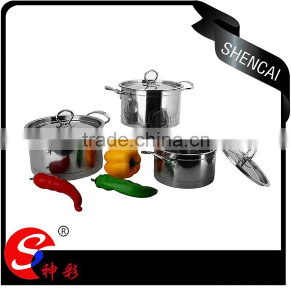 Caitang Stainless Steel Capsule Bottom Soup Pot With Glass Lid/ Kitchen Cooking Utensils Sets photo-3
