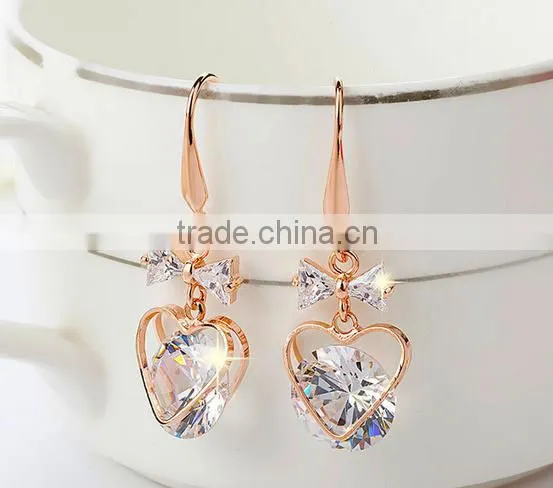 Fashion New Model Fancy Gold Earring,heart Pendant Earrings for Girls photo-5