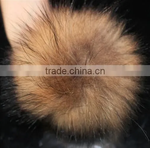 Real Raccoon Fur Pompom Key Chain Fur Hat Cap Scarves Accessories