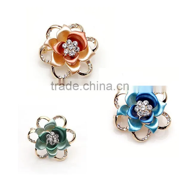 Classic Joker Set Crystal Rhinestone Flower Brooch photo-3