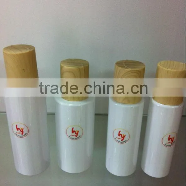 Round PET Cream Jar With Spraying Wood Grain Cap
