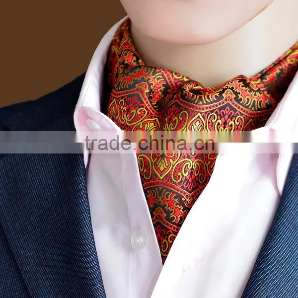 Self British Style Gentleman Polyester Silk Scarves Neck Tie Luxury Men Vintage Polka Dot Wedding Formal Cravat Ascot photo-5
