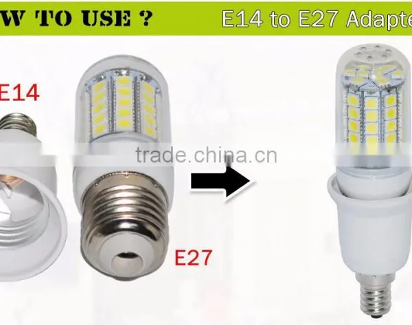 E14 to E27 Fireproof Lamp Holder Converter Socket Base Type Adapter For Led Lamp Bulb photo-4