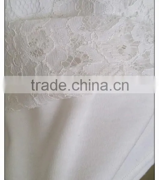 Simple Lace T-shirt Cap Sleeve O-neck Double Deck T-shirt photo-4