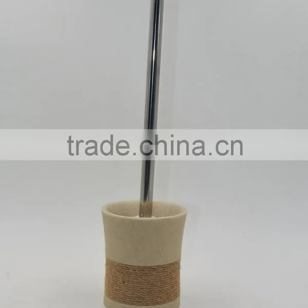 Beige Polyreisn Sandstone Bathroom Accessories Set With Hemp Rope photo-5