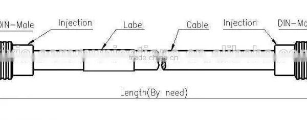 Din male to Din Male 1/2'' feeder jumper cable large q'ty sold to overseas market