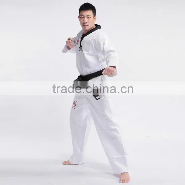 V Neck White Taekwondo Uniform WTF photo-4