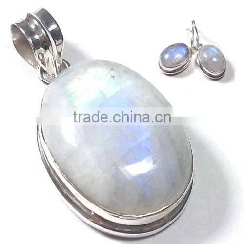 Silver Jewellery Semi Precious Stone Jewelry Set Wholesale Indian Jewelry