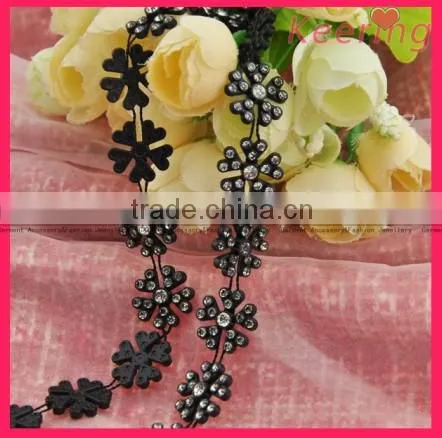 2014 Wholesale Fashion Flower Style Crystal Rhinestone Chain WRC-176!!!