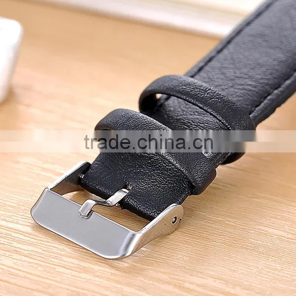Low MOQ Black Leather Strap Buckcle Quartz Watch photo-6
