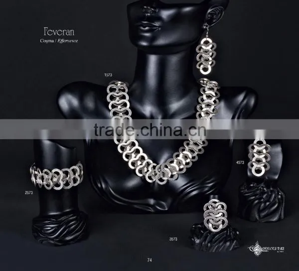 Ring Earring Bracelet Necklace Authentic Turkish Ottoman Jewelery Set photo-6