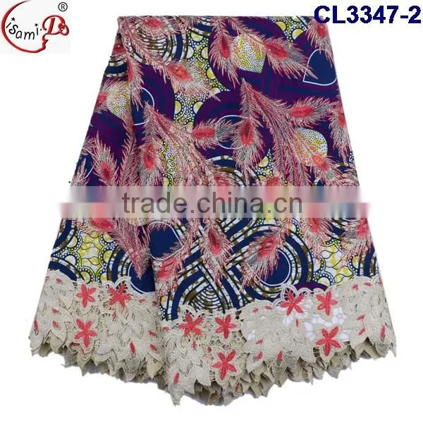 CL3347 New Design Popular Wax Lace Fabric,wholesale Price Multi Color Wax Lace for Sale photo-3