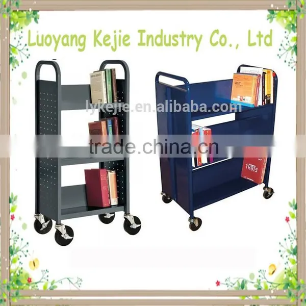 Fashional and Modern Design 3-layer Book Cart Library Rolling Book Cart Used School Furniture Library Furniture