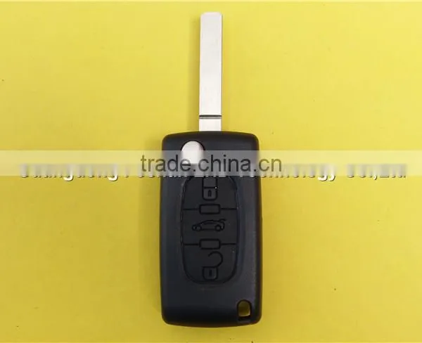 3 Buttons Remote Flip Folding Car Key for Peugeot 307 CE0523 no Logo photo-2