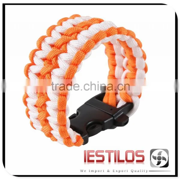 450 Wide Paracord With Whistle Buckle Survival Bracelet photo-4