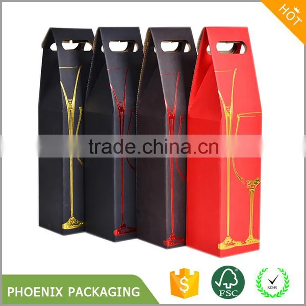 High Quality Luxury Paper Folding Red Wine Boxes Cheap Price photo-3