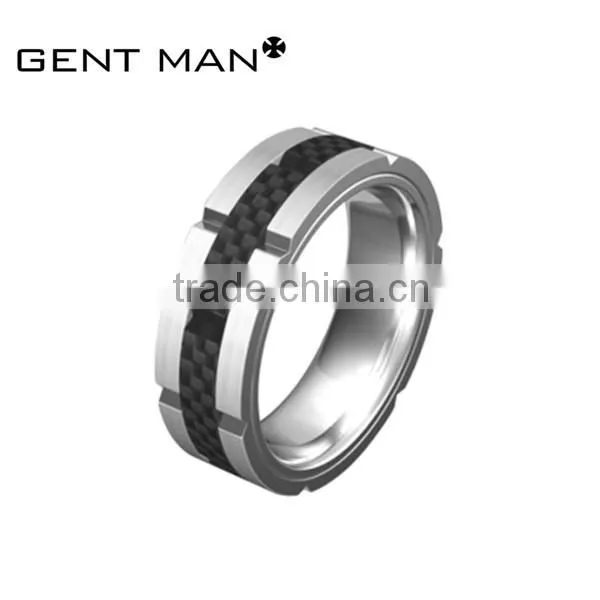 8mm Hammer Surface Titanium Carbon Fiber Ring photo-6