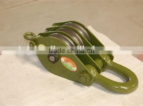 Drop Forged Hardware Alloy Steel/carbon Steel Lifting Hoist Three Wheel Close Ring/hook/link Type Lifting Hoist Pulley Block photo-4