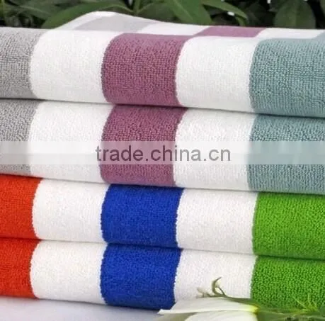 2015 Terry Towel 100% Cotton Stripe Design Beach Towel Yarn Dyed Bath Towel