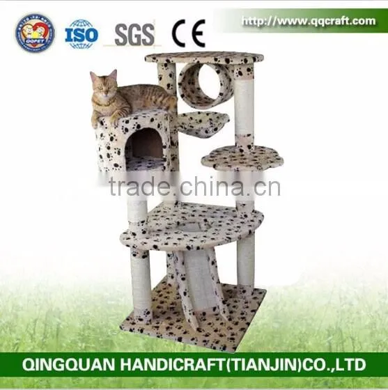 Paw Print Bungalow Cat Furniture Condo House Scratcher Multi Level Cat Activity Tree photo-5